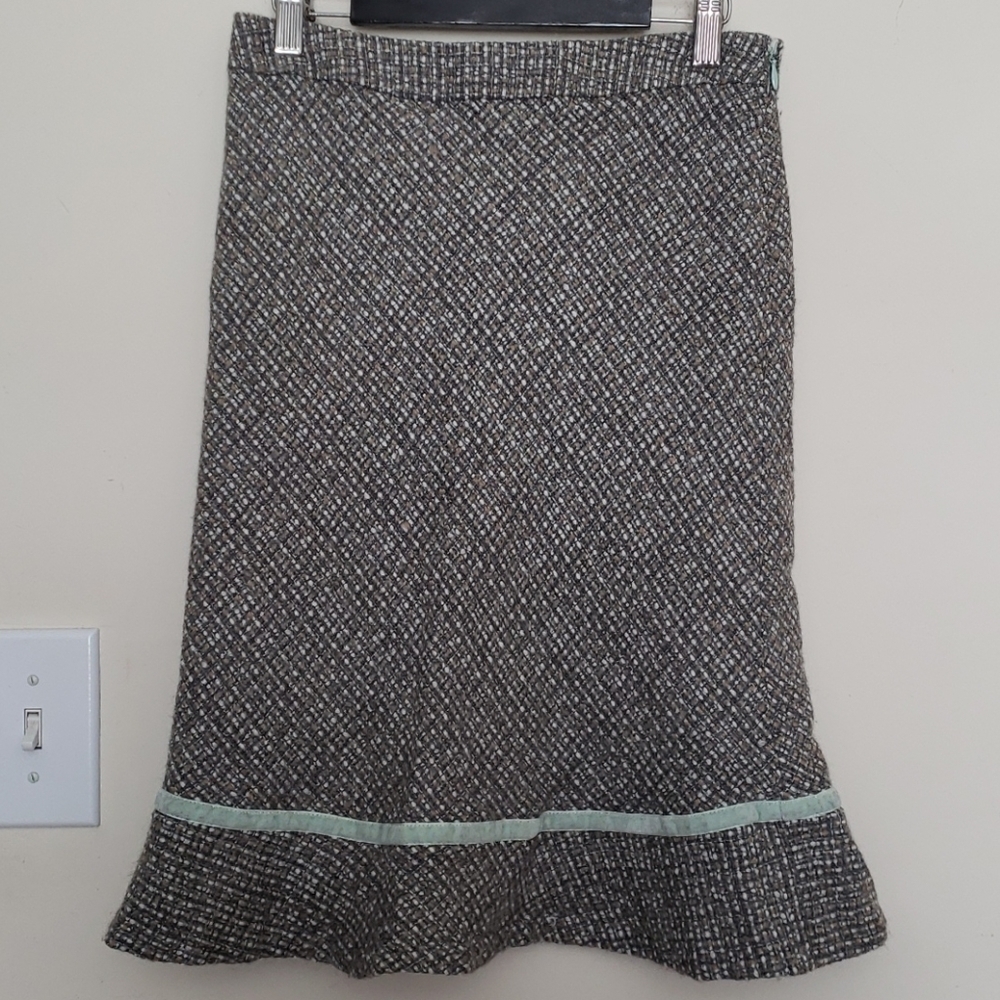 GAP Brown and Blue Wool Skirt - Picture 1 of 11